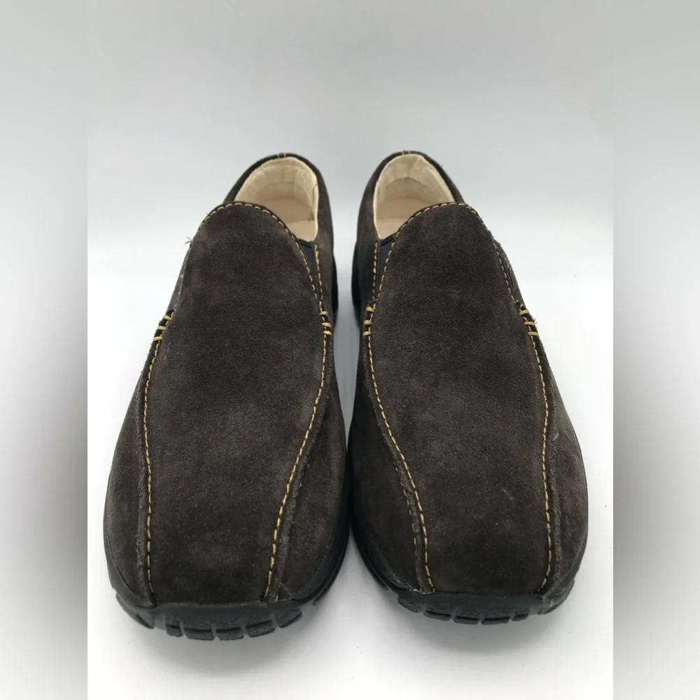 LL Bean Clogs Women's Sz 10 Brown Suede Leather Bicycle-Toe Slip-On Hiking Shoe - Picture 2 of 10